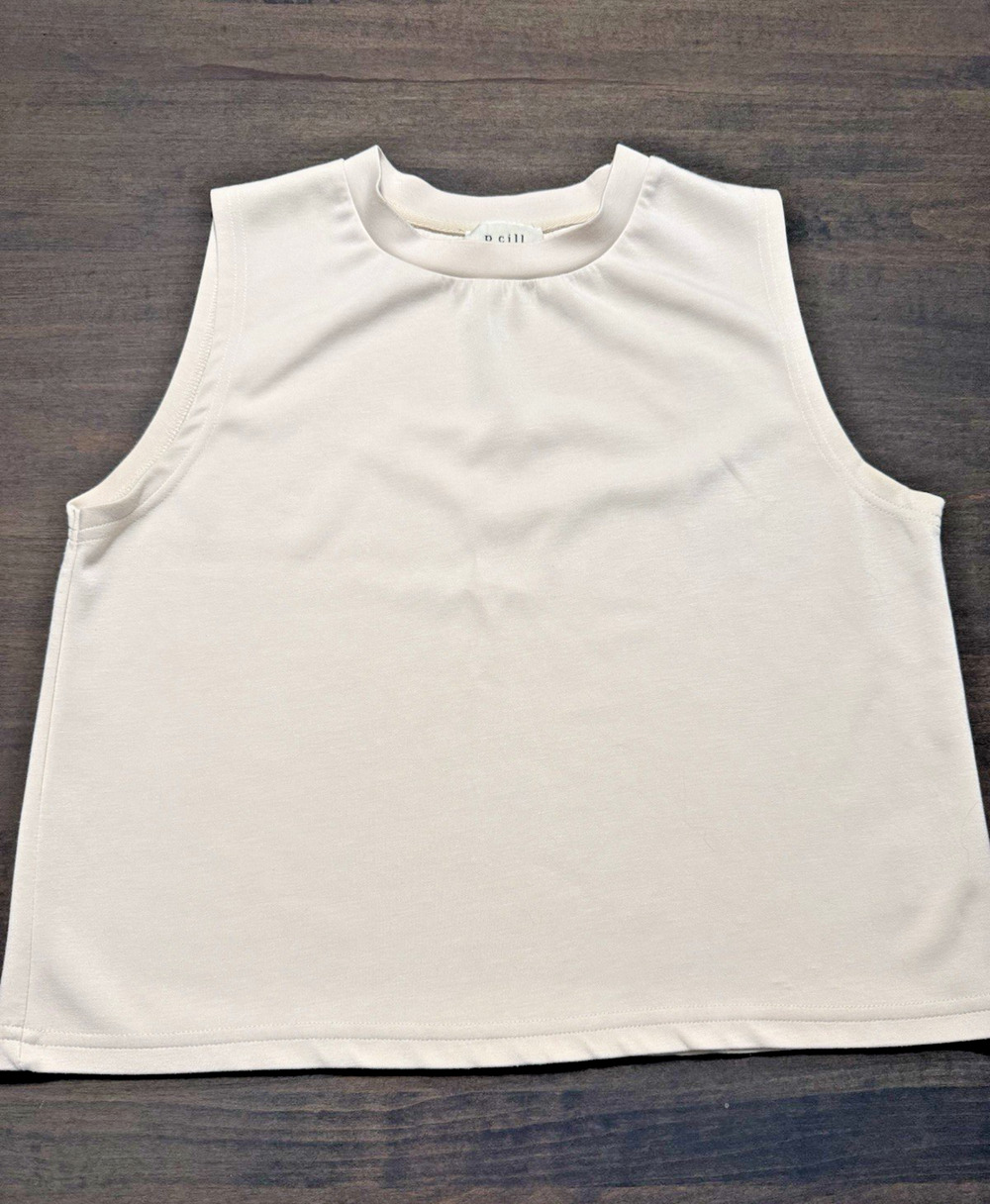 P Cill Sleeveles Tank Top Women’s Knit Cotton Soft Crew Neck, Size Medium